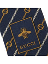 Round Interlocking G Rope Silk Tie Blue Yellow - GUCCI - BALAAN 5