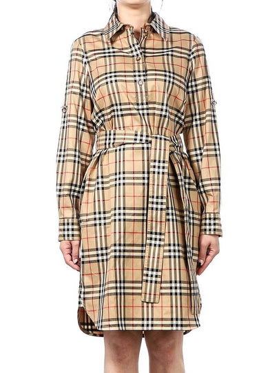 Vintage Check Belted Short Dress Beige - BURBERRY - BALAAN 2