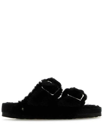 Arizona 1774 Shearling Slippers Black - BIRKENSTOCK - BALAAN 2