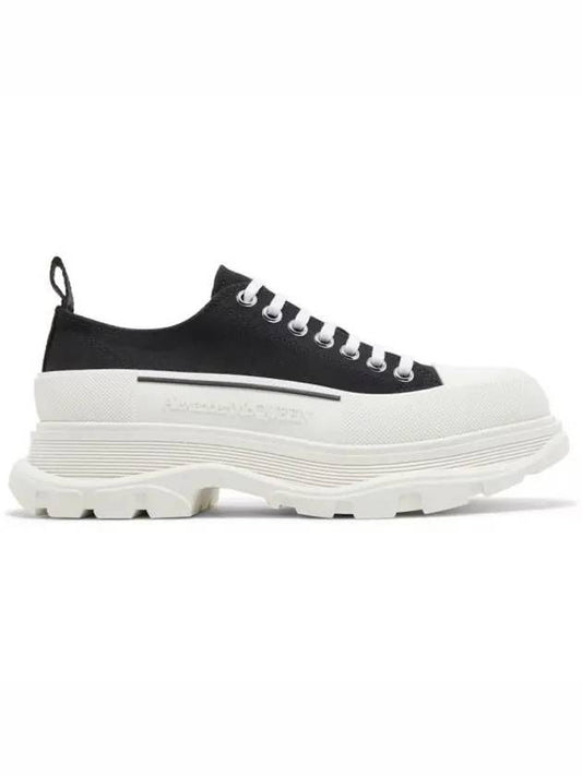 Tread Slick Platform Low Top Sneakers Black White - ALEXANDER MCQUEEN - BALAAN 2