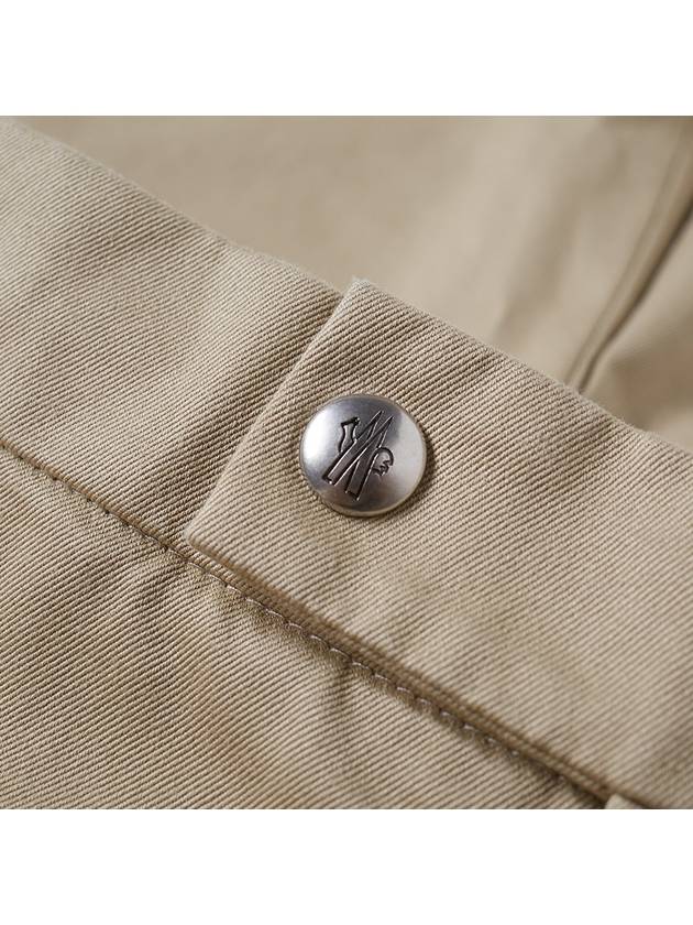 Men's Gamma Blue Cotton Gabardine Pants Beige - MONCLER - BALAAN 8