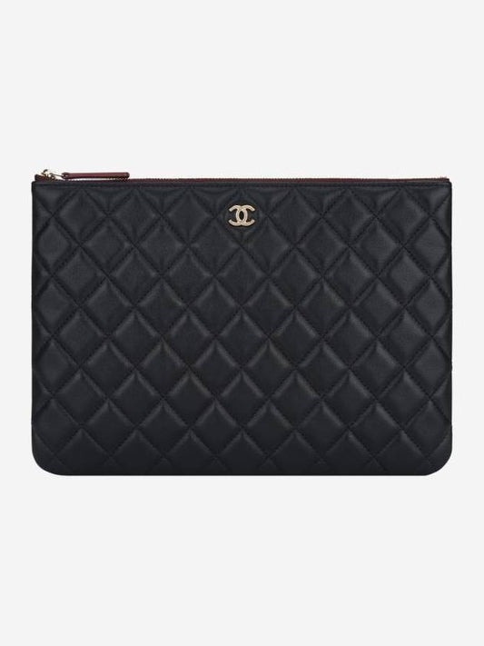 Classic Lambskin Gold Plated Medium Clutch Bag Black - CHANEL - BALAAN 2