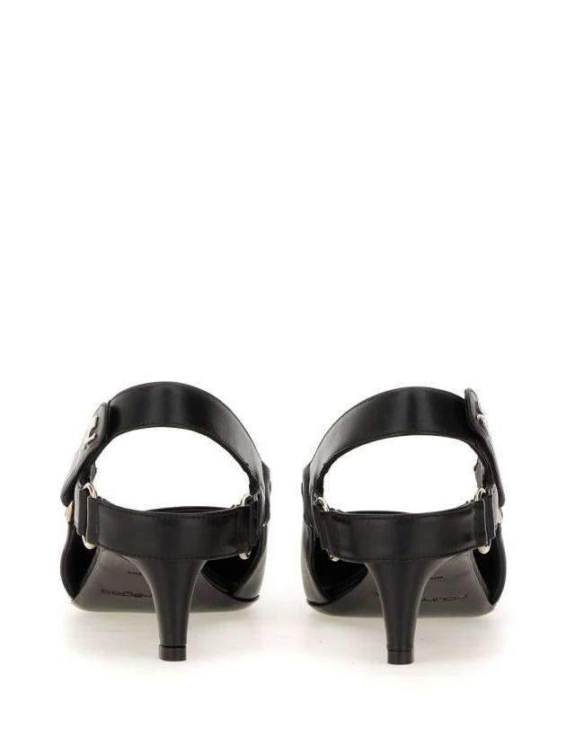 Racer Leather Slingback Heel Black - COURREGES - BALAAN 4