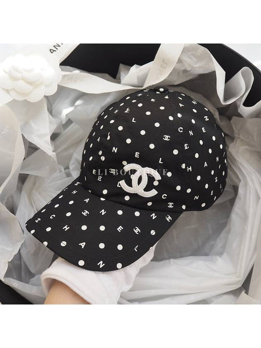 24 NEW CC Logo Lettering Ball Cap Unisex Black AA9865 - CHANEL - BALAAN 1