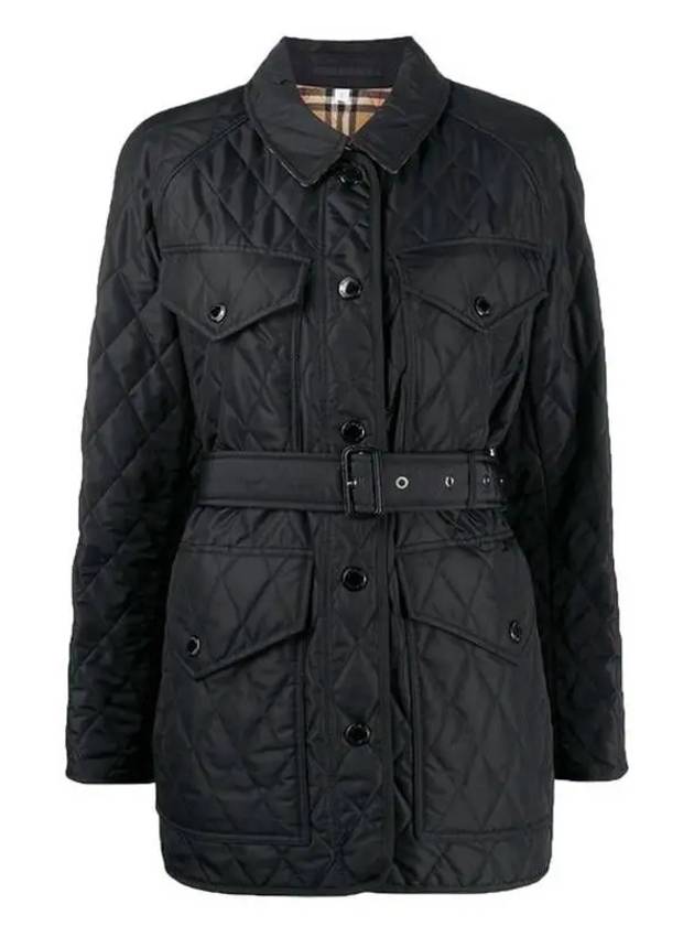 Diamond Quilted Nylon Canvas Field Jacket Black - BURBERRY - BALAAN 2