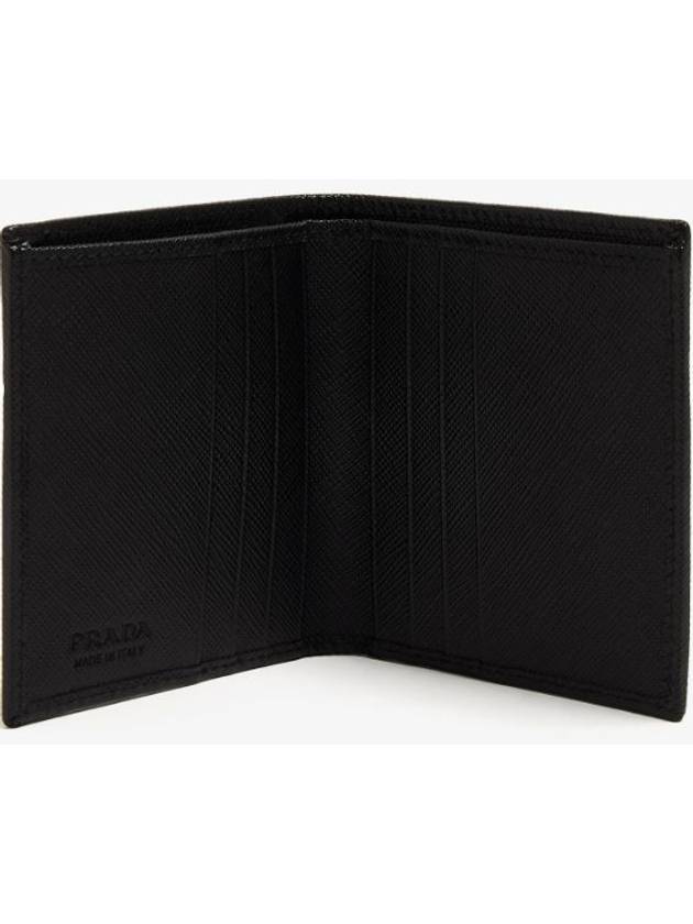 Enamel Triangle Logo Re-Nylon Half Wallet Black - PRADA - BALAAN 5