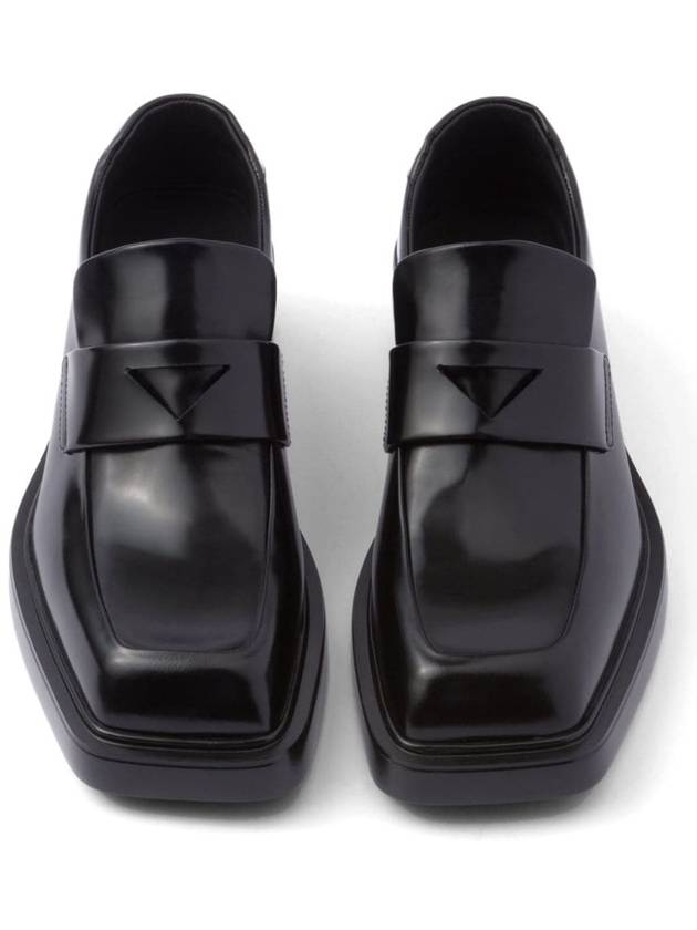 Square Toe Leather Loafers Black - PRADA - BALAAN 5