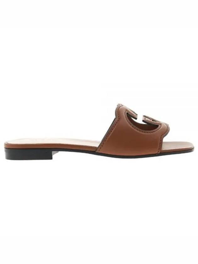 Women's Interlocking G Cut Out Slide Sandals Brown - GUCCI - BALAAN 2