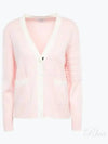 Milano Stitch V Neck Cardigan Pink - THOM BROWNE - BALAAN 2