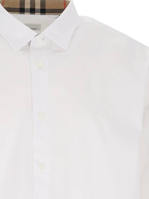 Plain Cotton Long Sleeve Shirt White - BURBERRY - BALAAN 4