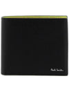 Logo Color Block Leather Half Wallet Black - PAUL SMITH - BALAAN 3