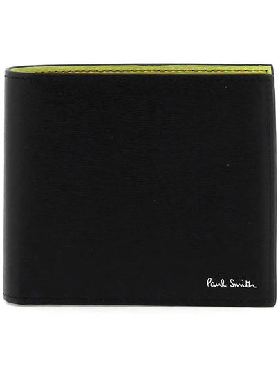 Logo Color Block Leather Half Wallet Black - PAUL SMITH - BALAAN 2