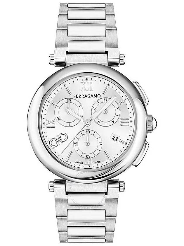 Ferragamo Legacy Chronograph Quartz Silver Dial Ladies Watch SFU200323 - SALVATORE FERRAGAMO - BALAAN 1