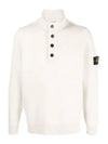 Wappen Patch Button Knit Top Ivory - STONE ISLAND - BALAAN 2