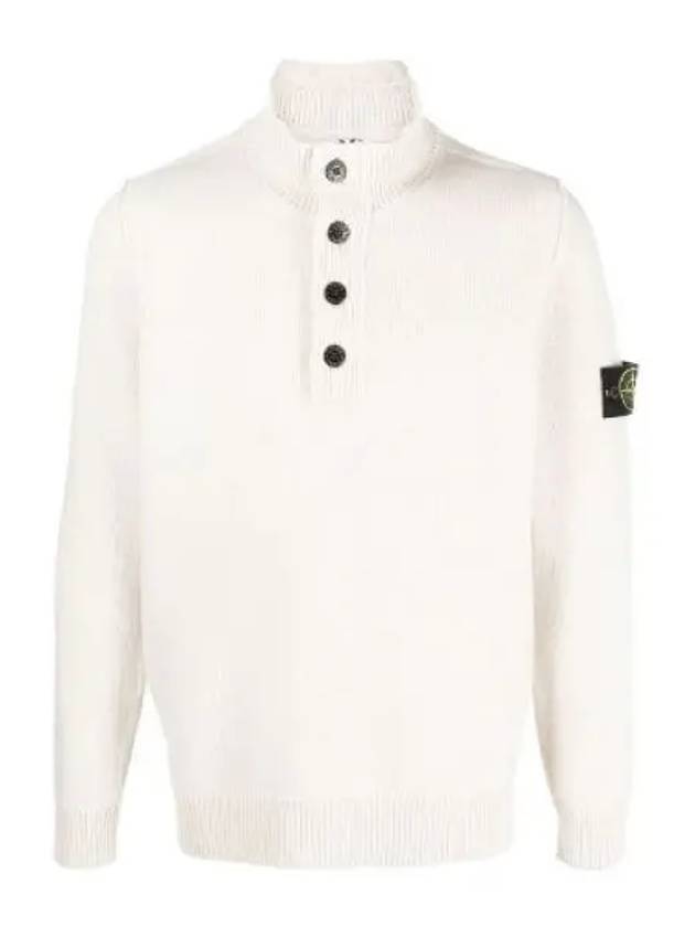 Wappen Patch Button Knit Top Ivory - STONE ISLAND - BALAAN 2