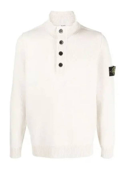 Wappen Patch Button Knit Top Ivory - STONE ISLAND - BALAAN 2