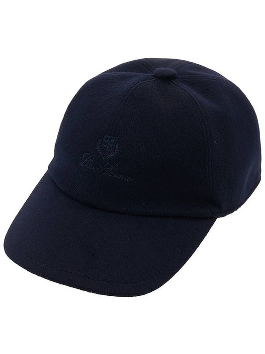 Logo Embroidered Cashmere Ball Cap Navy - LORO PIANA - BALAAN.
