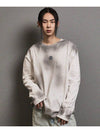 Stain Washed Signature Long Sleeve T-Shirt Ivory - FFEFF STUDIO - BALAAN 4