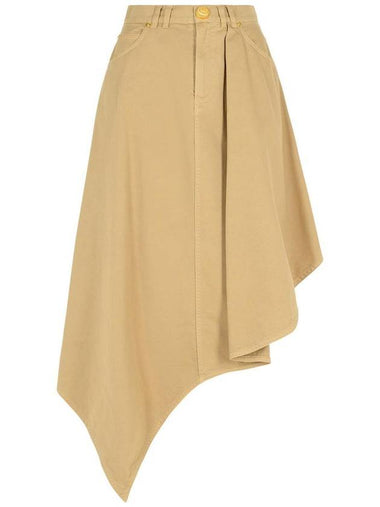 Balmain Beige Cotton Skirt - BALMAIN - BALAAN 1