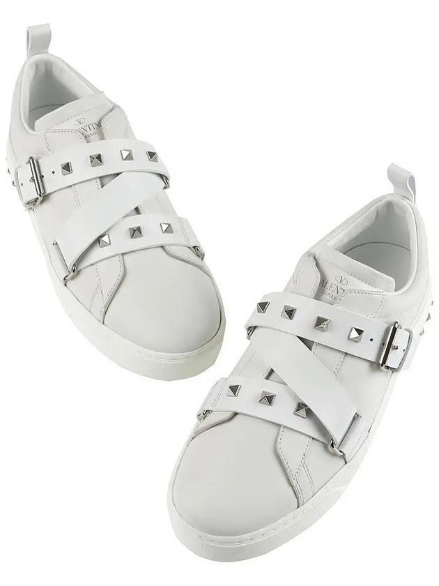 V Punk Belted Low Top Sneakers White - VALENTINO - BALAAN 5