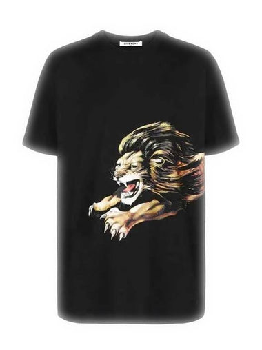 Leo Print Short Sleeve T-Shirt Black - GIVENCHY - BALAAN 1