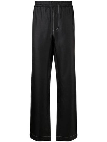 Stitched Silk Straight Pants Black - PRADA - BALAAN 2