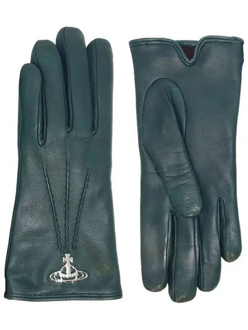 Green leather sheepskin gloves 8202002CU L0023 M405 - VIVIENNE WESTWOOD - BALAAN 1
