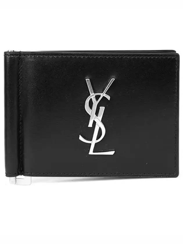 Monogram Money Clip Half Wallet Black - SAINT LAURENT - BALAAN.