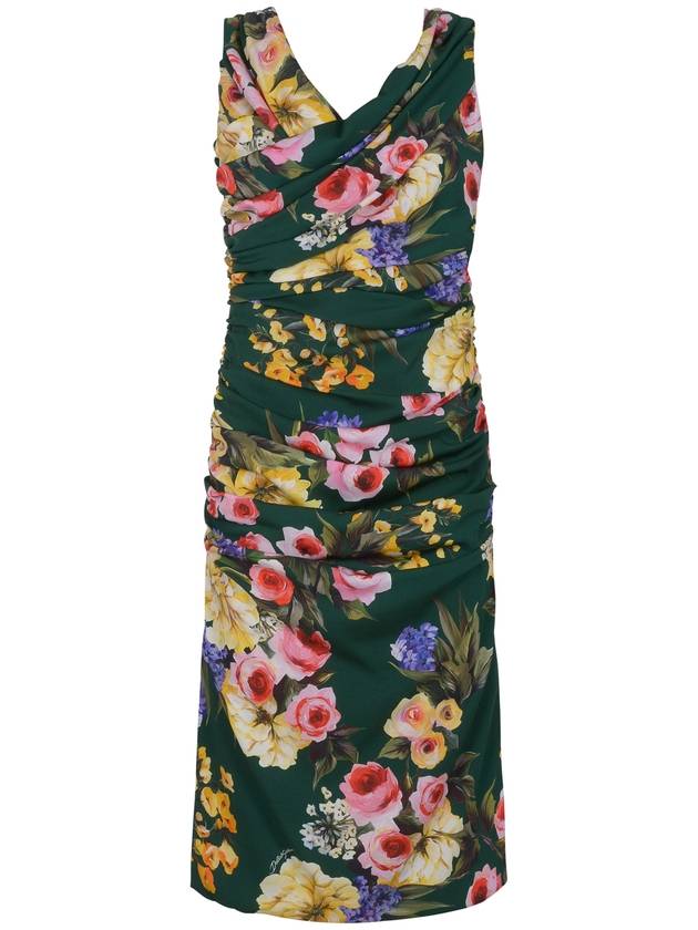 24 ss Stretch Silk Dress WITH Floral Print F6FAETFSA57HV4YB B0650991169 - DOLCE&GABBANA - BALAAN 2