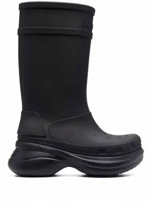 Women's Crocs Rubber Long Boots Black - BALENCIAGA - BALAAN 2