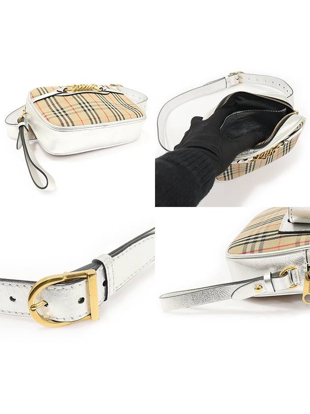 80073521 1983 Checked silver leather gold plated link bumbag belt bag - BURBERRY - BALAAN 5