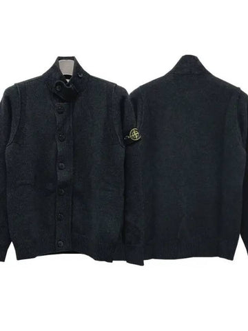 Lambswool zip up high neck cardi 35817075 271159 1095365 - STONE ISLAND - BALAAN 1