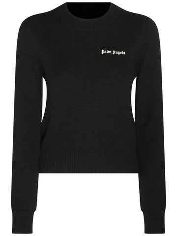 23 fw Black VISCOSEWOOL Blend Jumper PWHE051F23KNI0011003 B0481013932 - PALM ANGELS - BALAAN 1