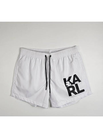 KARL Swim Shorts KL22MBS08 White MENS M - KARL LAGERFELD - BALAAN 1
