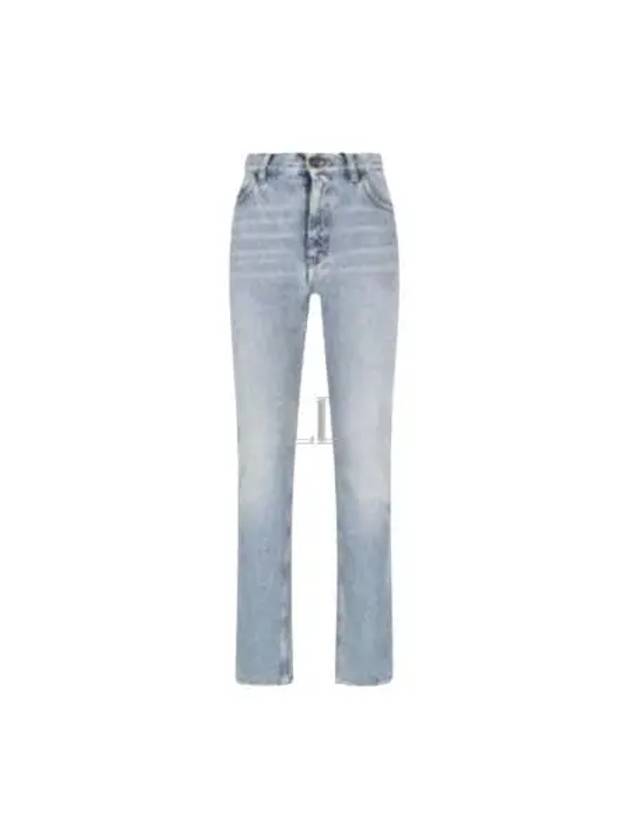 Denim Cotton Straight Jeans Blue - SAINT LAURENT - BALAAN 2