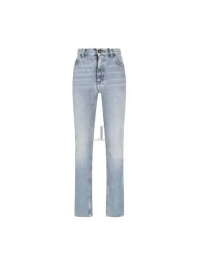 Denim Cotton Straight Jeans Blue - SAINT LAURENT - BALAAN 2