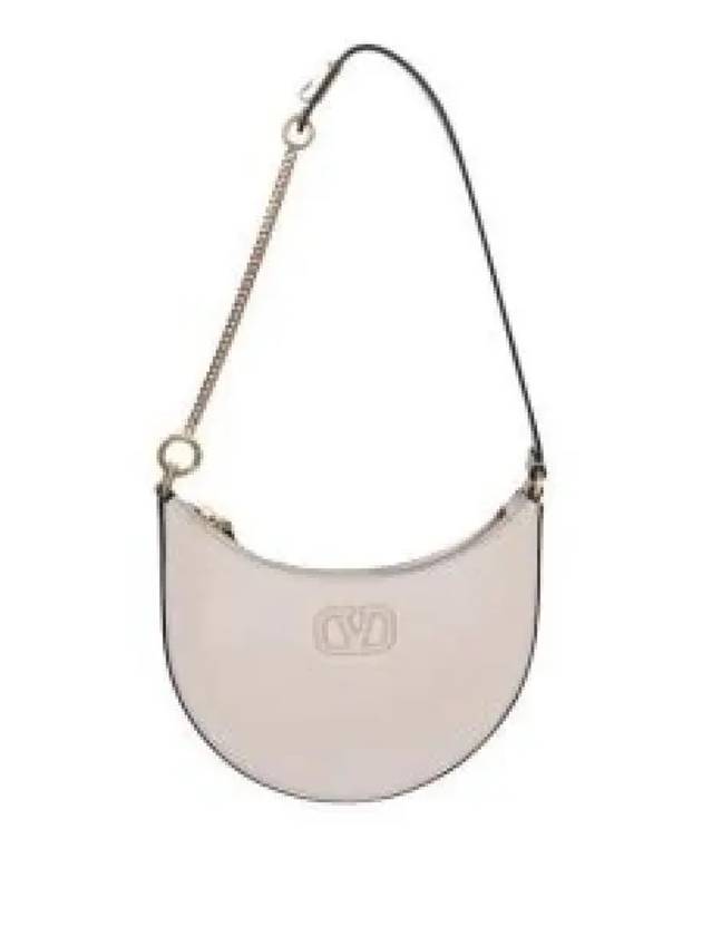 V Logo Classic Leather Chain Shoulder Bag Ivory - VALENTINO - BALAAN 2