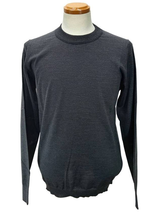 Back Stitch Crew Neck Wool Knit Top Charcoal - MAISON MARGIELA - BALAAN 2