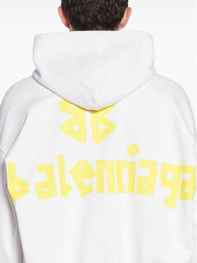 Tape Type Ribbed Pocket Large Fit Hoodie White - BALENCIAGA - BALAAN 5