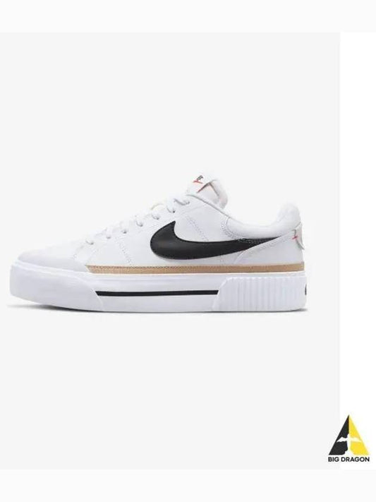 Court Legacy Lift Low Top Sneakers Black White - NIKE - BALAAN 2