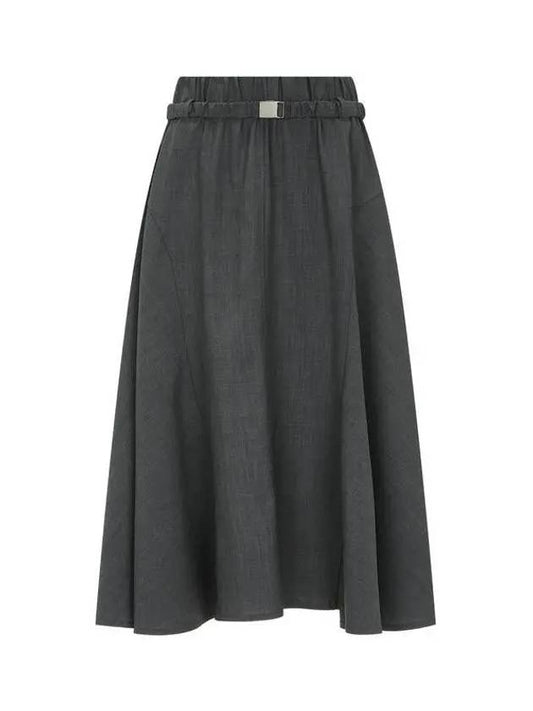 Women s Flared Banding Skirt Dark Gray 271424 - BRUNELLO CUCINELLI - BALAAN 1