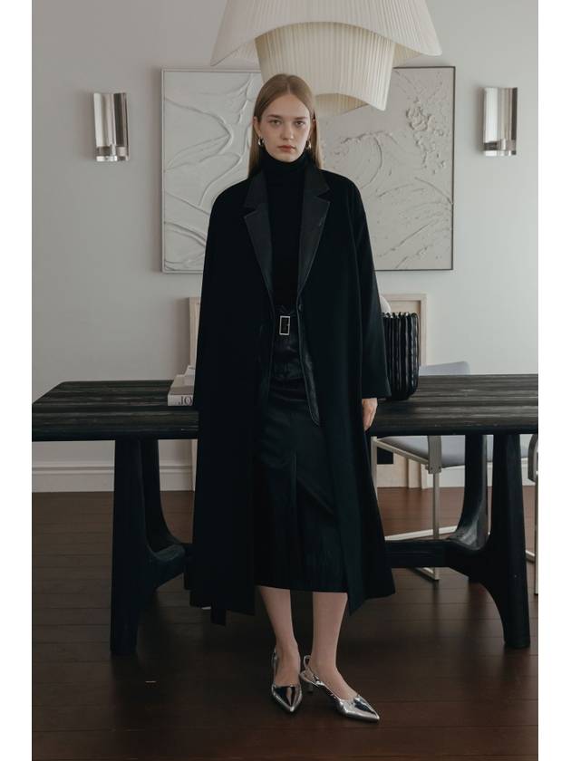 Collarless Cashmere Single Coat Black - ILROZE - BALAAN 8