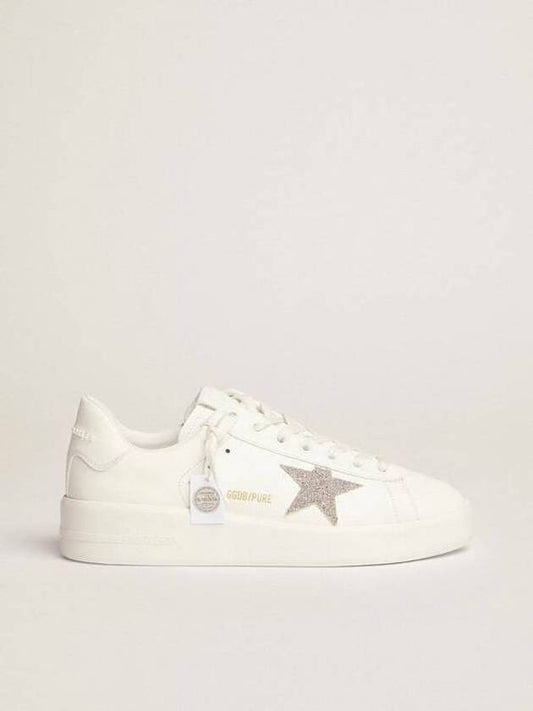 Pure Star Glitter Silver Low Top Sneakers White - GOLDEN GOOSE - BALAAN 2