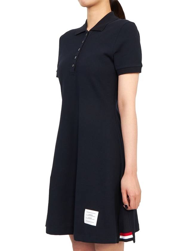 Women's Logo Patch Tennis Flare Short Dress Navy - THOM BROWNE - BALAAN 5