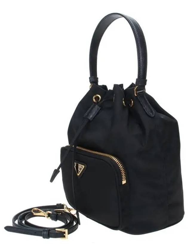 Duet Re-Nylon Bucket Bag Black Gold - PRADA - BALAAN 3