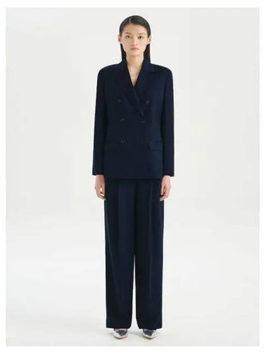 Women s Liquid Twill Single Pleated Pants Trousers Nocturne Navy Domestic Product - THEORY - BALAAN 1