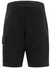 Men's Light Fleece Lens Wappen Cargo Shorts Black - CP COMPANY - BALAAN 4