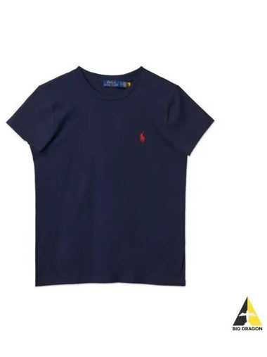 W Cotton Jersey Crew Neck Tee Navy - POLO RALPH LAUREN - BALAAN 1