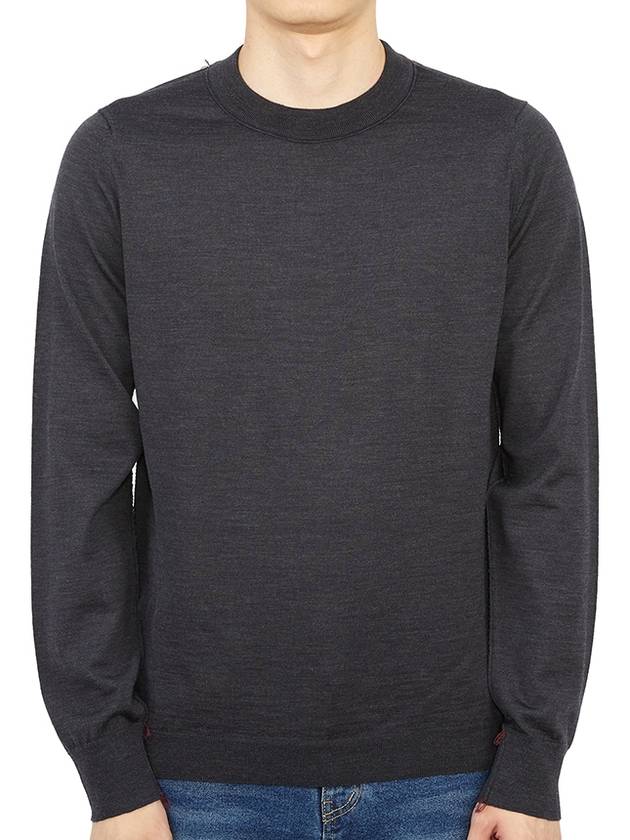 Back Stitch Crew Neck Wool Knit Top Charcoal - MAISON MARGIELA - BALAAN 2