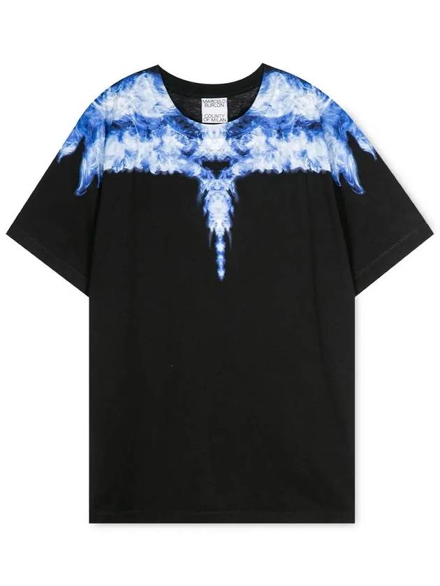 Men's Sky Wings Short Sleeve T-Shirt Black - MARCELO BURLON - BALAAN 2